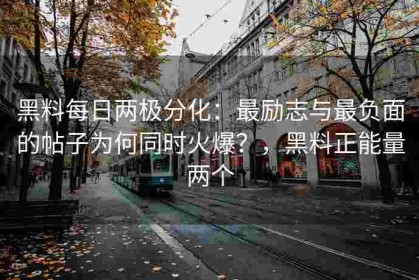 黑料每日两极分化：最励志与最负面的帖子为何同时火爆？，黑料正能量两个