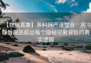 【数据真章】黑料网严谨整合：用冷静数据还原出每个隐秘交易背后的真实逻辑