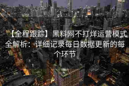 【全程跟踪】黑料网不打烊运营模式全解析：详细记录每日数据更新的每个环节
