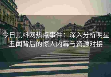 今日黑料网热点事件：深入分析明星丑闻背后的惊人内幕与资源对接