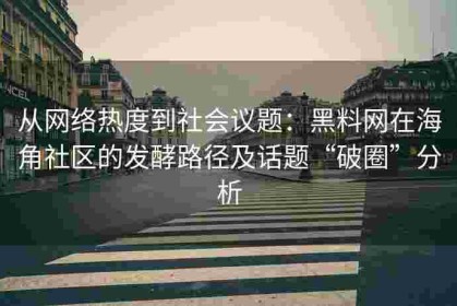 从网络热度到社会议题：黑料网在海角社区的发酵路径及话题“破圈”分析