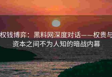 权钱博弈：黑料网深度对话——权贵与资本之间不为人知的暗战内幕