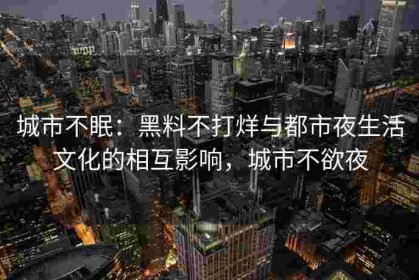 城市不眠：黑料不打烊与都市夜生活文化的相互影响，城市不欲夜