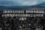 【数据背后的谜团】黑料网专题探秘：从纷繁数据中找出隐藏在企业中的非法操作