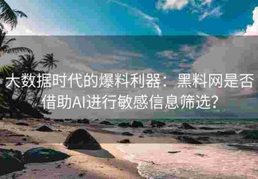 大数据时代的爆料利器：黑料网是否借助AI进行敏感信息筛选？
