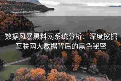 数据风暴黑料网系统分析：深度挖掘互联网大数据背后的黑色秘密