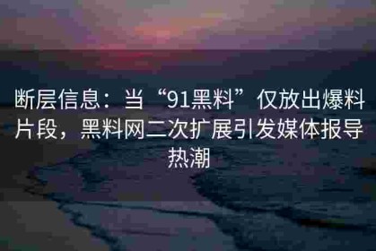 断层信息：当“91黑料”仅放出爆料片段，黑料网二次扩展引发媒体报导热潮