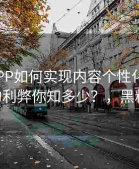 黑料APP如何实现内容个性化推荐？算法的利弊你知多少？，黑料 官网