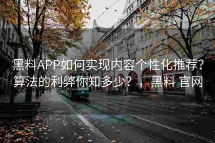 黑料APP如何实现内容个性化推荐？算法的利弊你知多少？，黑料 官网