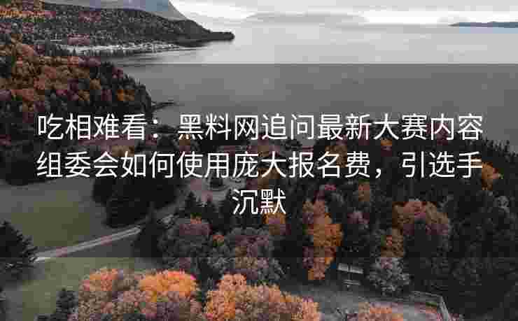 吃相难看：黑料网追问最新大赛内容组委会如何使用庞大报名费，引选手沉默