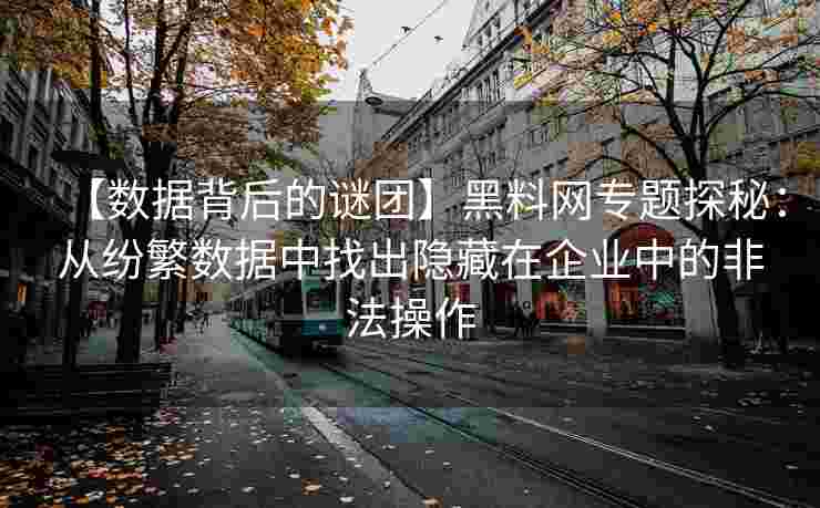 【数据背后的谜团】黑料网专题探秘：从纷繁数据中找出隐藏在企业中的非法操作