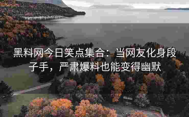 黑料网今日笑点集合：当网友化身段子手，严肃爆料也能变得幽默